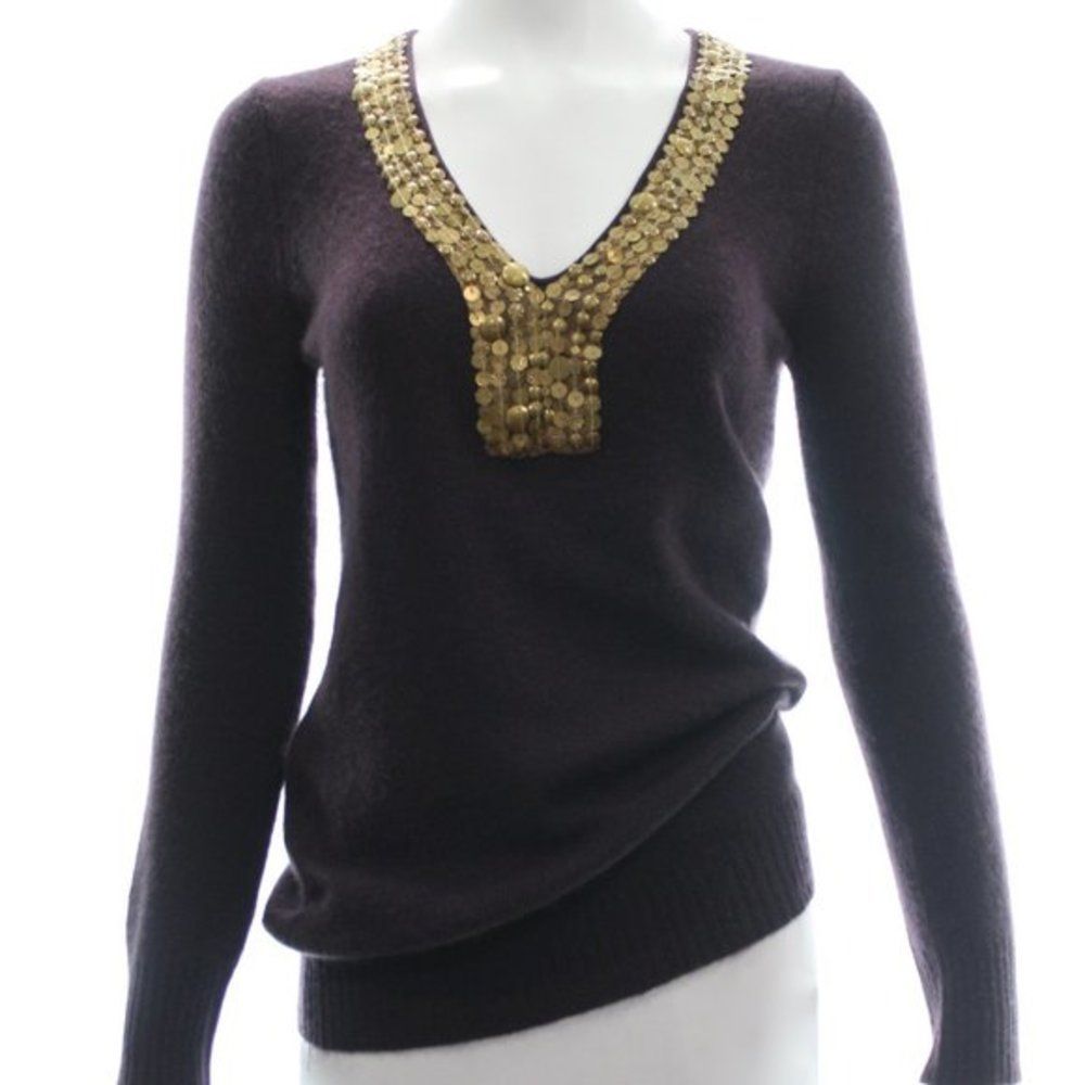 CHRISTOPHER FISCHER Cashmere V-Neck Sweater Size Large